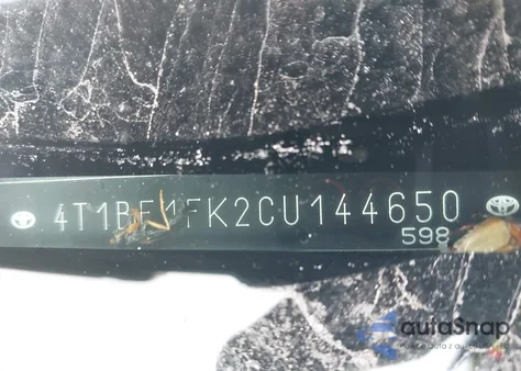 2012 Toyota Camry Se из США, поврежденный, VIN 4T1BF1FK2CU144650